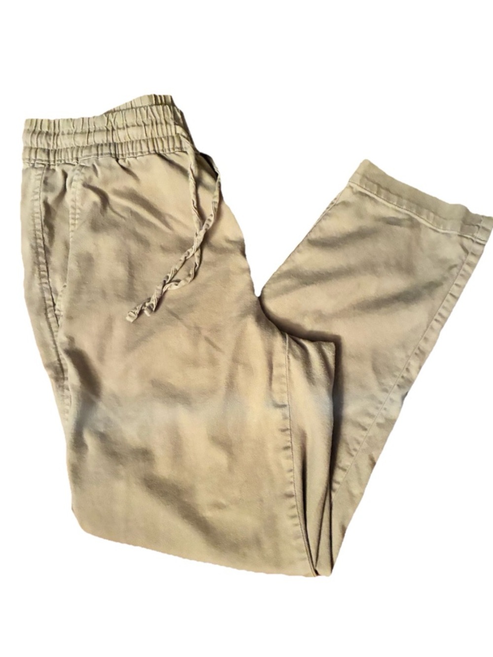 GAP Women’s Khaki Cotton Blend Cropped Ankle Pull On Pants, Size S